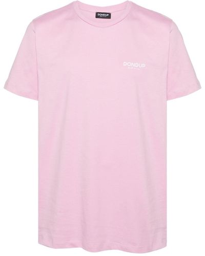 Dondup T-shirt en coton à logo imprimé - Rose