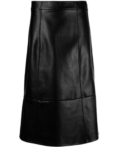 Safiyaa Mathilde A-line Midi Skirt - Black