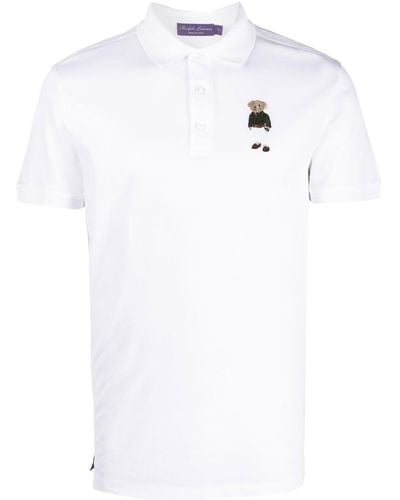 Ralph Lauren Purple Label Polo Bear Motif Polo Shirt - White