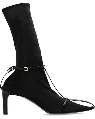 Jil Sander Leather-trim Sock Boots - Black