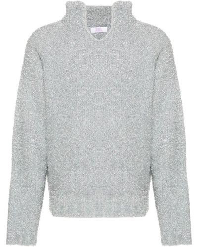 ERL Split-neck Lurex Sweater - Gray