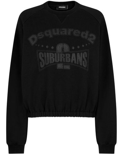 DSquared² Graphic-print Cotton Sweatshirt - Black