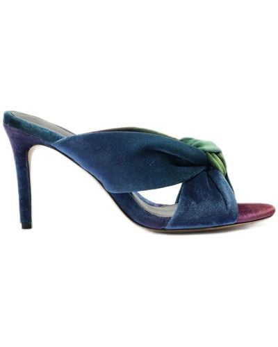 Alexandre Birman Kacey 85 Velvet Sandals - Blue