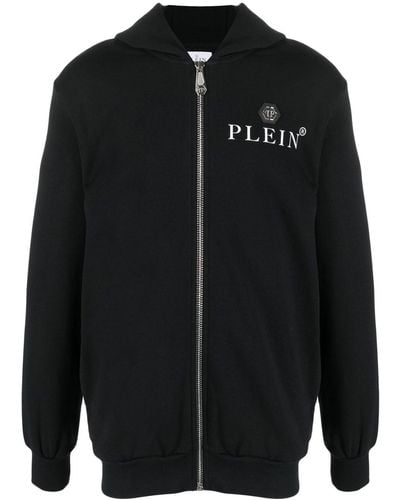 Philipp Plein Logo-plaque Zipped Hoodie - Black