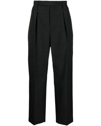 Lemaire Pantalon en coton à design plissé - Noir