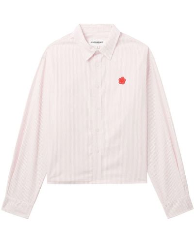 Chocoolate Pinstripe Cotton Shirt - Pink