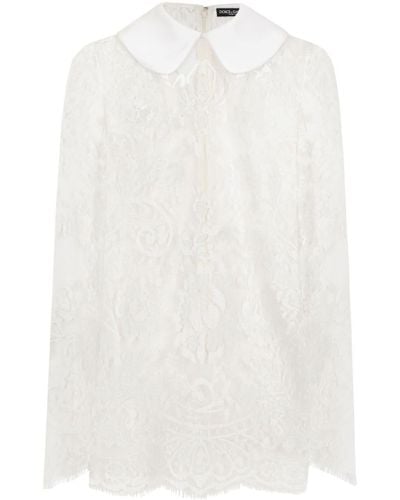 Dolce & Gabbana Kleid mit Bubikragen - Weiß