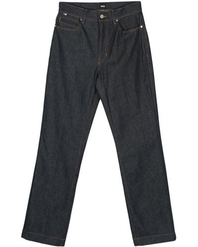 BOSS Slim-fit Jeans Met Logopatch - Grijs