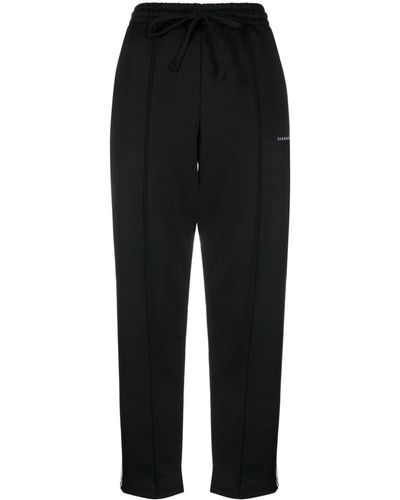 P.A.R.O.S.H. Logo-embroidered Cropped Track Trousers - Black