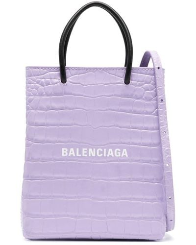 Balenciaga Mini Shopper aus Leder - Lila