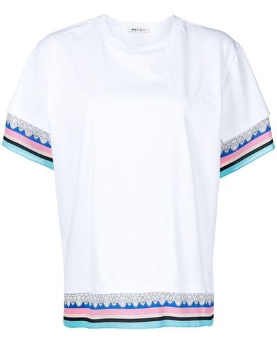 Ports 1961 T-shirt Met Contrasterende Afwerking - Wit