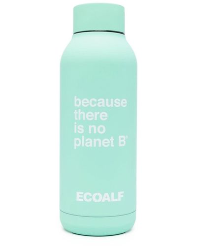 Ecoalf Edelstahlflasche mit Slogan-Print - Grün