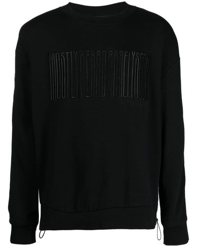 Mostly Heard Rarely Seen Logo-embroidered Hybrid Sweatshirt - Black