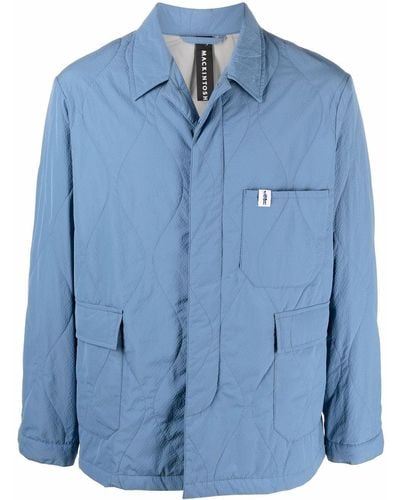 Mackintosh Jacke aus Seersucker - Blau
