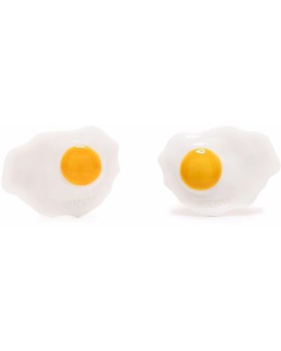 Moschino Clip-on Fried egg Earrings - White