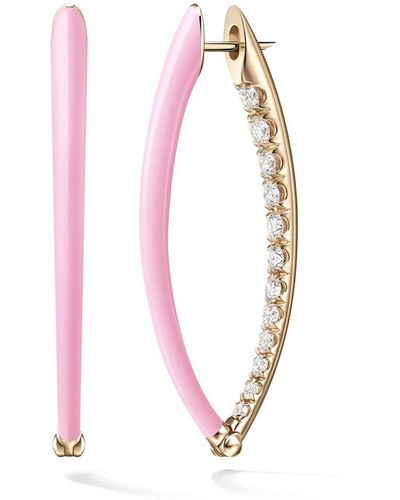 Melissa Kaye 18kt Yellow Gold Marissa Pink Medium Cristina Diamond Earrings
