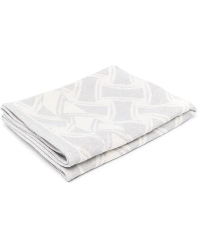 Drumohr Patterned-jacquard beach towel - Bianco