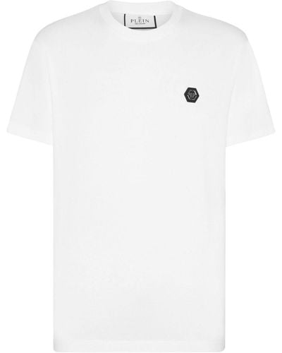 Philipp Plein Crystal-embellished Cotton T-shirt - White