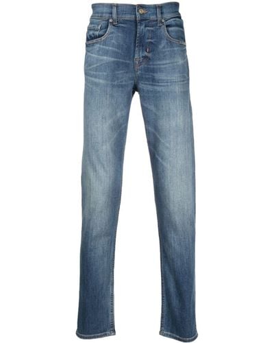 7 For All Mankind Slim-cut Cotton Jeans - Blue