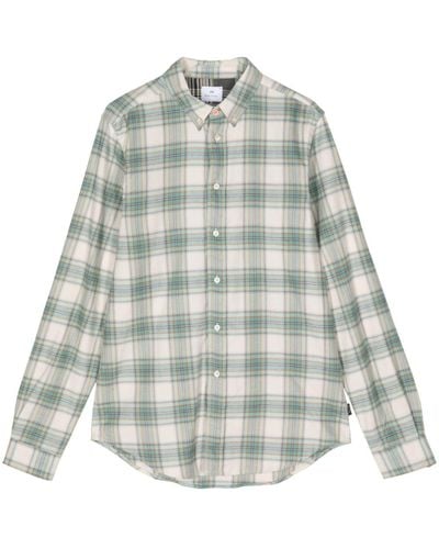 PS by Paul Smith Plaid-check Cotton Shirt - White