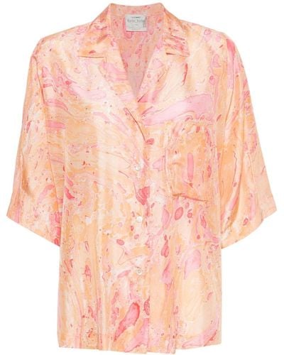 Forte Forte Abstract-print Silk Shirt - Pink
