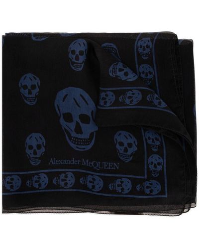 Alexander McQueen Skull-print silk scarf - Schwarz