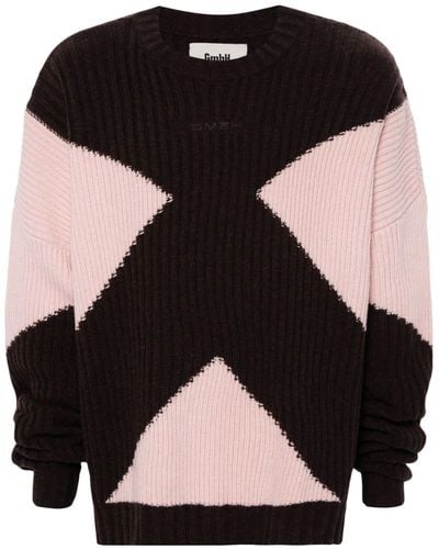 GmbH Geometric-pattern Knitted Sweater - Black