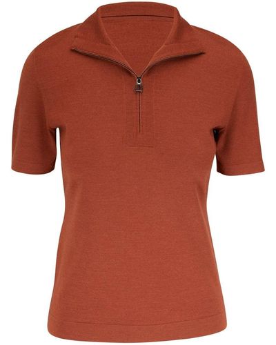 Akris Short-sleeves Knit Blouse - Orange
