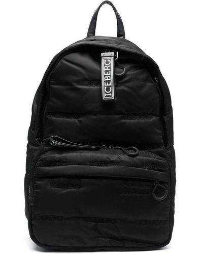 Iceberg Logo-embroidered Tonal-design Backpack - Black