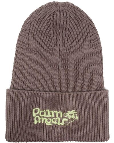 Palm Angels Viper Embroidered-logo Beanie - Bruin