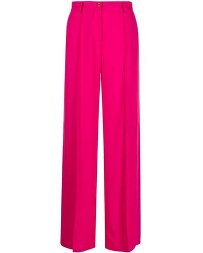 Pinko High-waisted Wide-leg Trousers - Pink