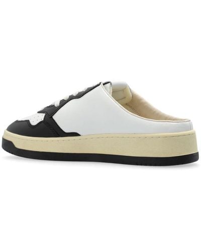 Autry Medalist Mule Leather Trainers - White