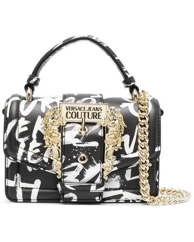 Versace Jeans Couture Graffiti-print Faux-leather Bag - White