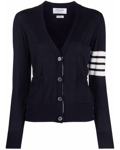 Thom Browne Cardigan con dettaglio a 4 righe - Blu