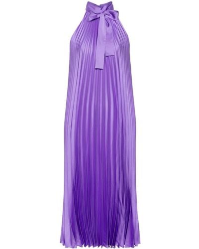 Liu Jo Satin Pleated Dress - Purple