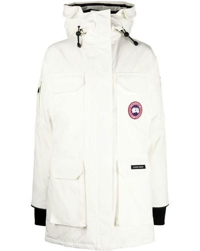 Canada Goose ロゴパッチ パデッドコート - ホワイト