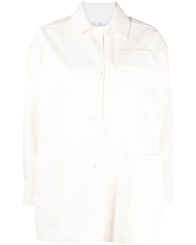 Max Mara Oversized Long-sleeve Cotton Shirt - White