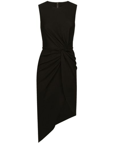 Dolce & Gabbana Draped sleeveless midi dress - Nero