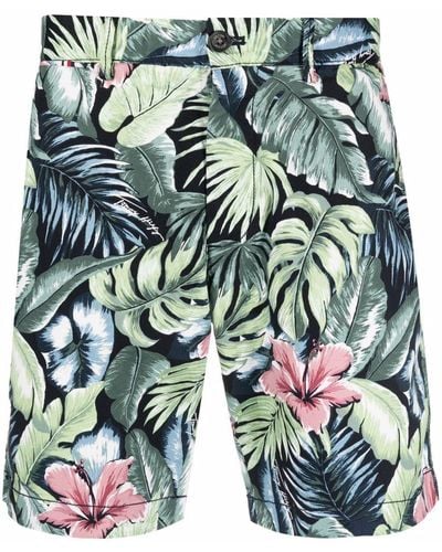 Tommy Hilfiger Gerade Shorts mit Blumen-Print - Grün