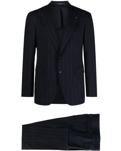 Tagliatore Pinstriped Single-breasted Suit - Black