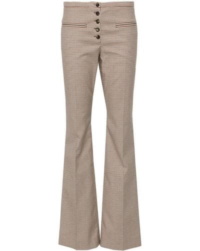 Courreges Shepherd-check Flared Trousers - Grey