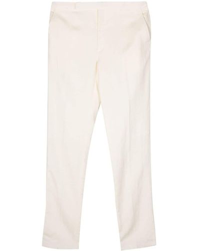 Ralph Lauren Purple Label Shantung Tapered Trousers - White