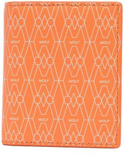 Wolf Logo-print Bi-fold Cardholder - Orange