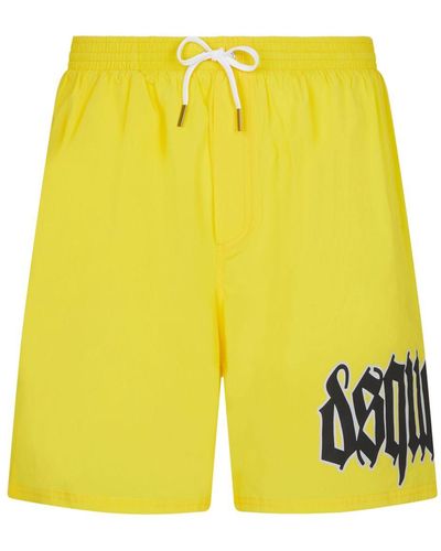 DSquared² Logo-print Swim Shorts - Yellow