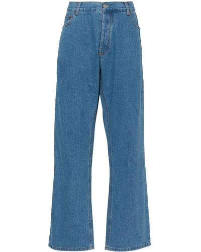 Forte Gerade High-Waist-Jeans - Blau