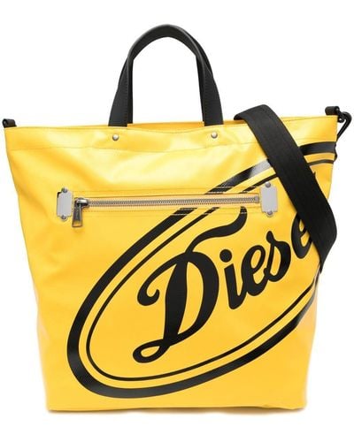 DIESEL Shopper mit Logo-Print - Gelb