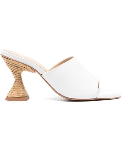 Paloma Barceló Brigite Leather Mules - White