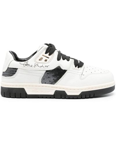 Acne Studios Logo-print Leather Sneakers - White