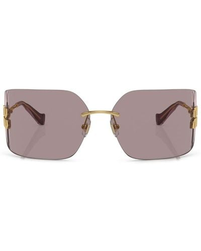 Miu Miu Logo Oversize-frameless Sunglasses - Pink