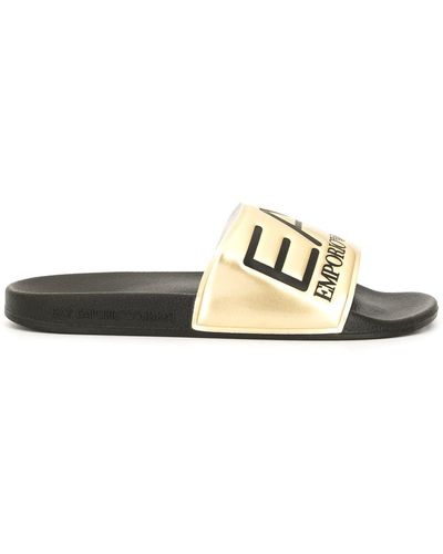 EA7 Branded Slides - Metallic